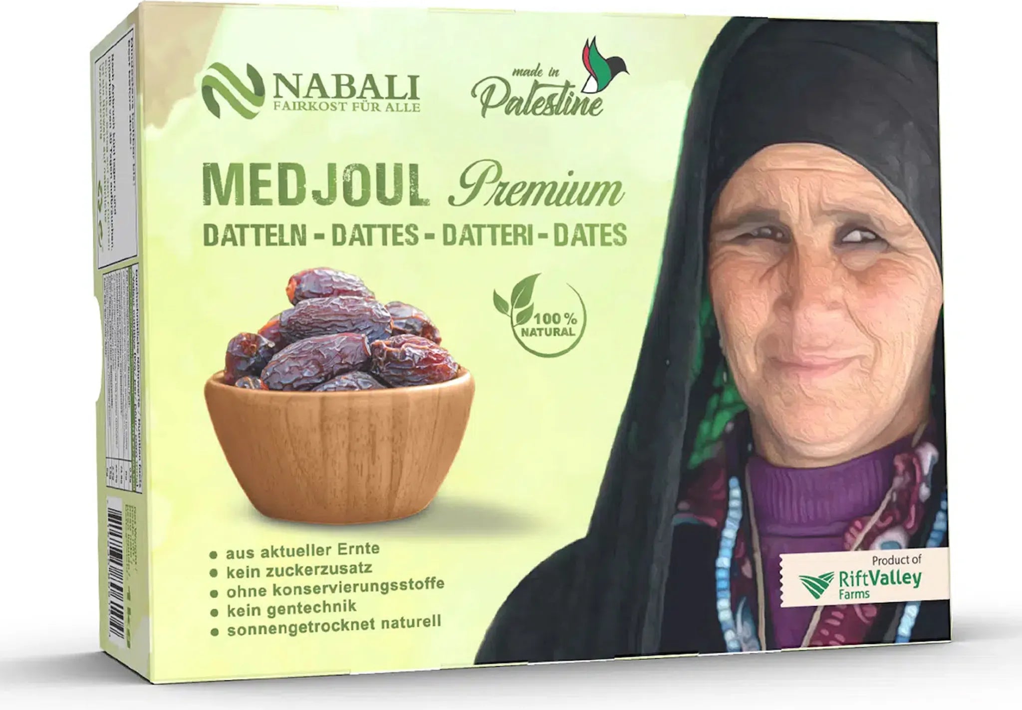 Medjool Datteln Premium Datteln aus Palästina 1KG, Nabali Fairkost